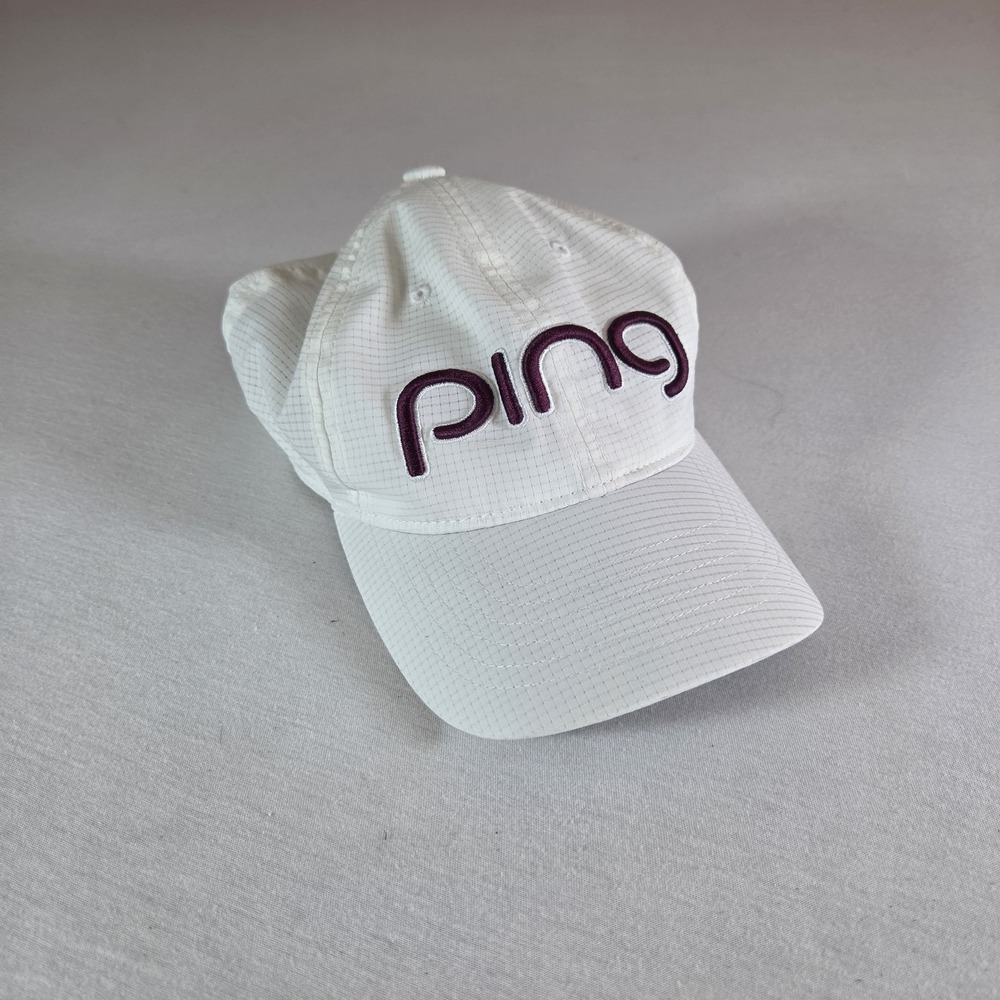 PING Golf‎ Hat Adjustable Performance Baseball Cap One Ten Flex Tech White